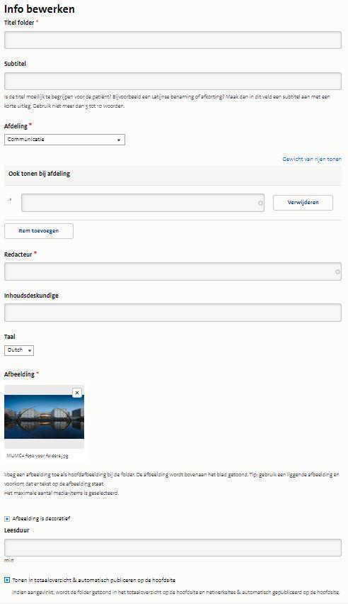 Info bewerken folder